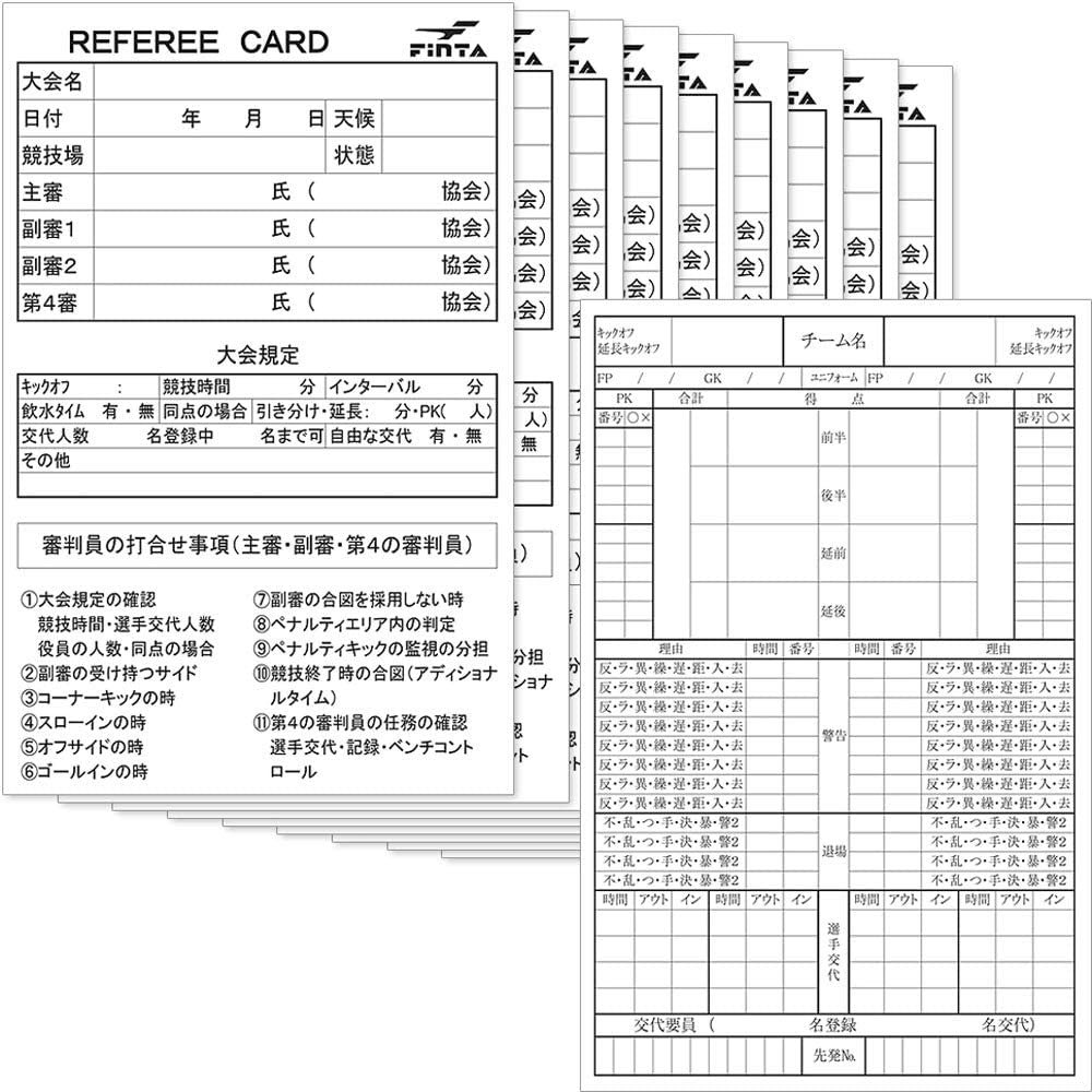 フィンタ レフェリー記録用紙 (10枚入り) FT5166