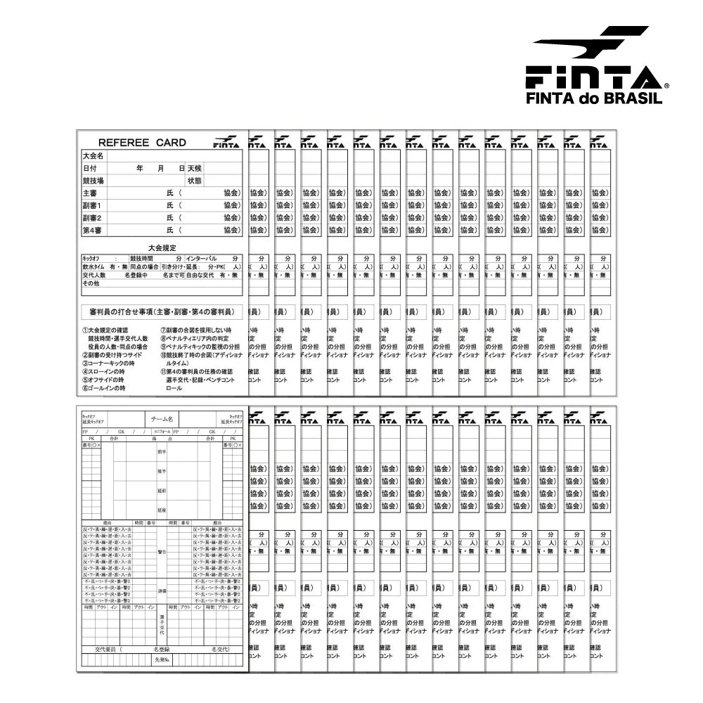 フィンタ レフェリー記録用紙 (30枚入り) FT5988